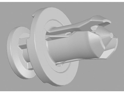 10mm automotive body trim rivet - 3 tooth elhalpern 3d print model - Mito3D