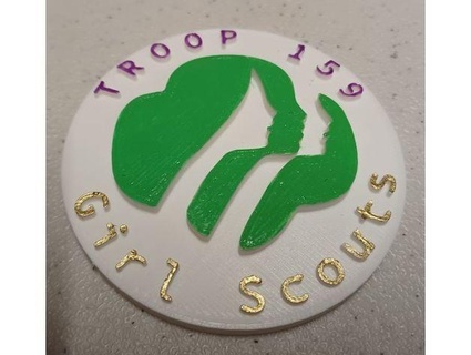 girl scout medallion name troop smeacole 3d print model - Mito3D