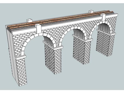 updated enable dual tracks ho scale arched stone bridge kabrumble 3d print model - Mito3D