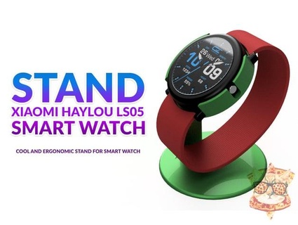 stand xiaomi haylou smart watch solar ls05 pizza cat 3d print model - Mito3D