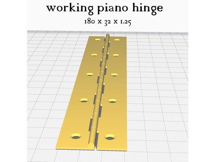 working piano hinge bar one print 3dsam3d 3d print model - Mito3D