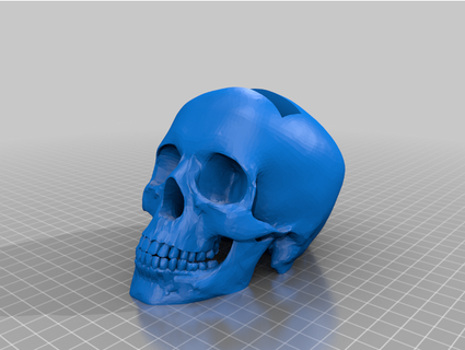 skull card holder messy05 3d print model - Mito3D