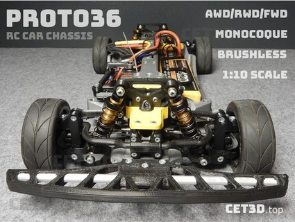 proto36 rc carro chassis cet3d 3d print model - Mito3D