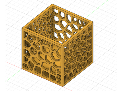 Voronoi tasarım Kutu 100x100x100 alhinde 3d print model - Mito3D