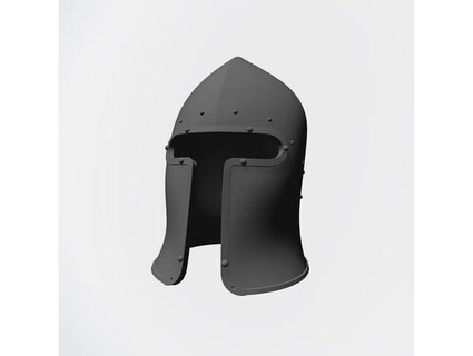 1 6 cavaliere casco barbuta editore 3d print model - Mito3D
