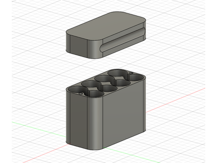 8x aa bateria caixa magnético 3d print model - Mito3D
