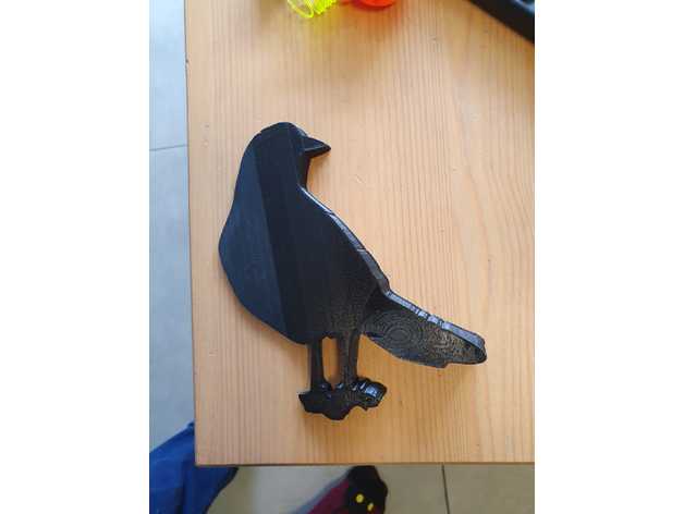 Passaro preto pássaro 2d arte espera 3D print model - Mito3D
