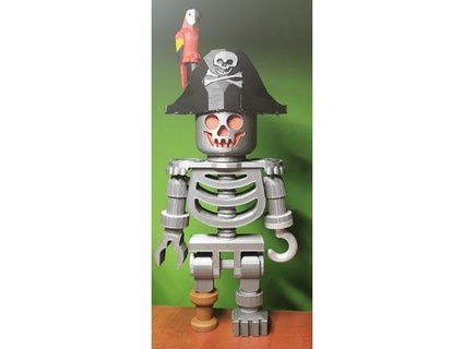 Lego esqueleto pirata risa pes 3d print model - Mito3D