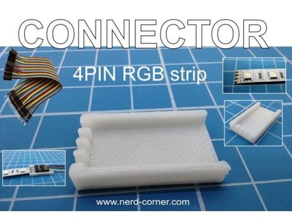connector 4pin rgb strip nerdcorner 3d print model - Mito3D