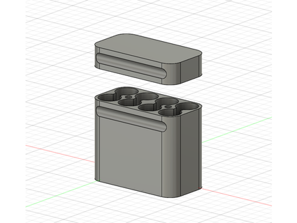 8x aaa bateria caixa magnético 3d print model - Mito3D