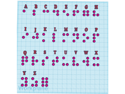 Braille alfabe Mfritz 3d print model - Mito3D