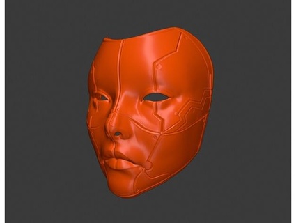geyşa Japonca maske ay ocağı 3d print model - Mito3D