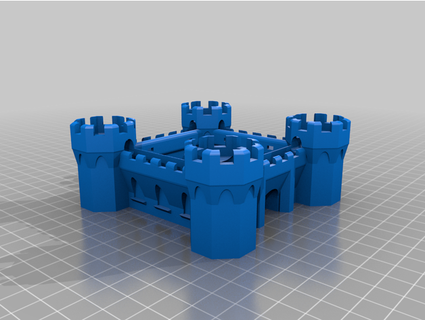 short castle facade planter saucer plun 3d print model - Mito3D