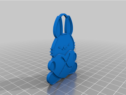 heart valentine bunny rabbit earrings baz 8755 3d print model - Mito3D