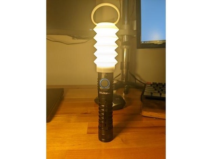flat crunch v2 - flashlight diffuser lantern greenmikey 3d print model - Mito3D