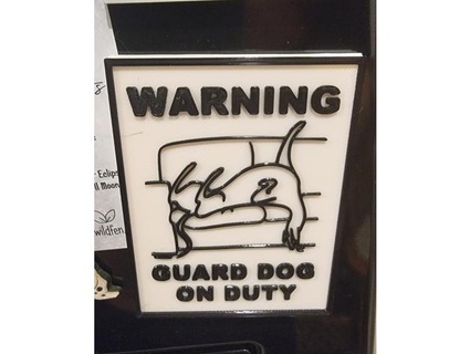greyhound guard dog magnet sign chrisred 3d print model - Mito3D