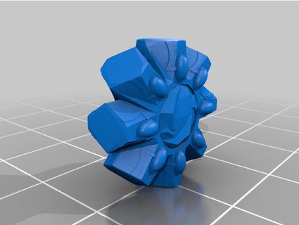 AZURA's Estrela Centro cubo ponta prateada adereços 3d print model - Mito3D