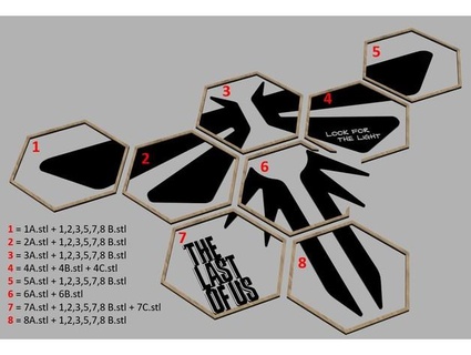 us luciérnagas logo hexagonal mural generación 3d print model - Mito3D