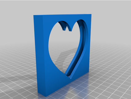 valentine's day heart frame lithophane akaresme 3d print model - Mito3D