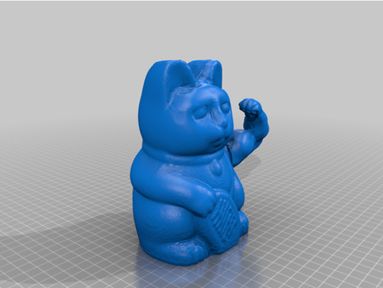 muscle maneki neko waving cat loss182 3d print model - Mito3D