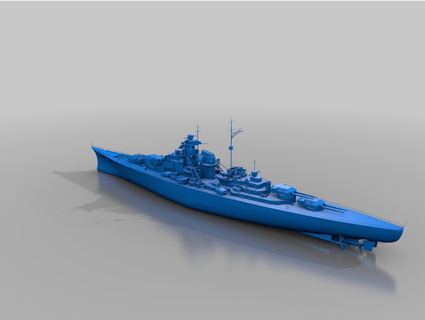 kms Bismarck gamma delta 3d print model - Mito3D