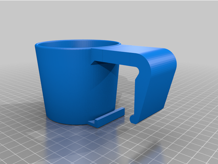 cupholder elongated handle slammhog 3d print model - Mito3D