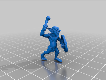 goblin Guerreiro encontro impresso 3d print model - Mito3D