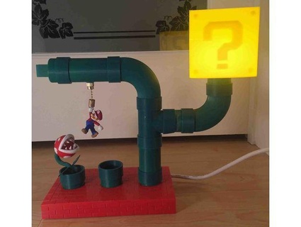 Mario thematisch Schreibtisch Lampe bearbeitet sparky6548 3d print model - Mito3D