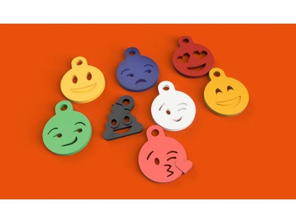 emoji keychains portachiavi emoticons kenzo88 3d print model - Mito3D