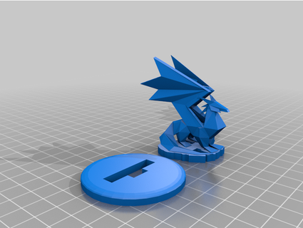 young dragon d&d mini 50 mm base flatminis compatible larsenprinter 3d print model - Mito3D