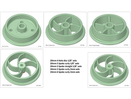 16mm sm32 scale wheels 20mm 24mm diameter cheesetoasty 3d print model - Mito3D