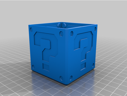 súper mario pregunta caja cubierta carcasa funda fheder 3d print model - Mito3D