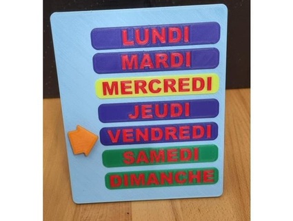 enfant hebdomadaire calendrier fr rom1nux 3d print model - Mito3D