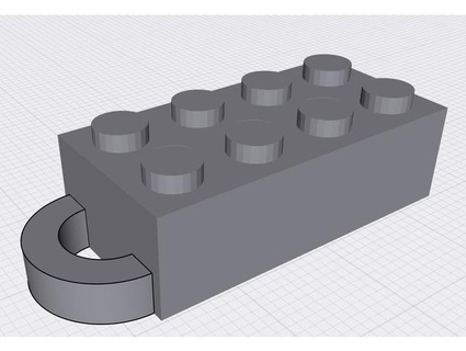 lego brick anahtarlık 3dwatermelon 3d print model - Mito3D