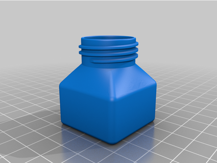cuadrado base envase mascota botella gorra cebolla 3d print model - Mito3D