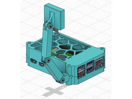 Himbeere 4 Fall Mantel voronoi Stil pi cam schwirz 3d print model - Mito3D