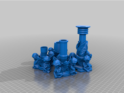 candle holder x 4 magma666 3d print model - Mito3D