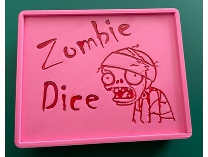 zombie dice box dice tray tokens harmful flea  3d print model - Mito3D