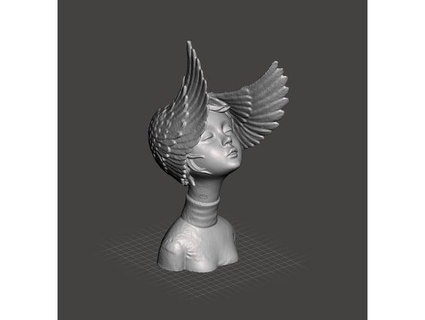 niña alas negro martes 3d print model - Mito3D