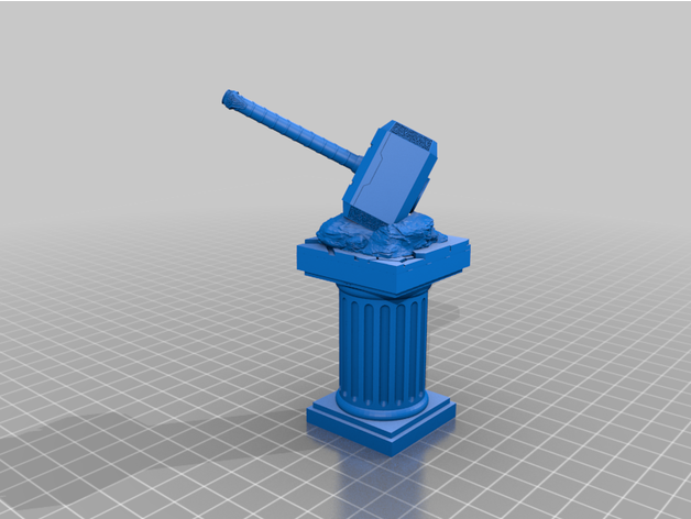 escultura mjolnir martillo Thor a3dprints 3D print model - Mito3D