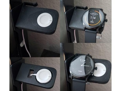 charging base holder fossil gen 5 smartwatch greenbox6 3d print model - Mito3D