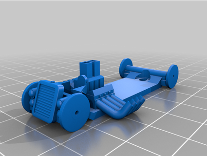 lowered bone shaker chassis w engine weelittlecars 3d print model - Mito3D