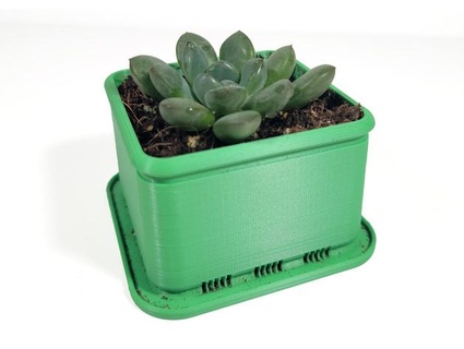 square succulent planter ballistomatic 3d print model - Mito3D