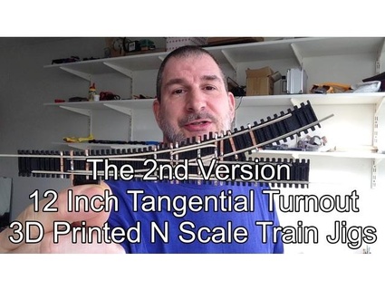 12 inch tangential turnout 3d printed n scale model train jigs handlaidtracks-3dprintedtrains 3d print model - Mito3D