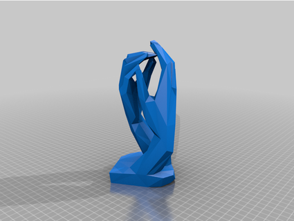 Basso poli auguste Rodin Cattedrale mani superwow1 3d print model - Mito3D