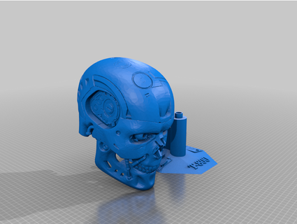 Terminator 800 skull hohl Remix magma666 3d print model - Mito3D
