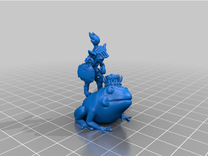 friendly goblin warrior riding frog notlube 3d print model - Mito3D