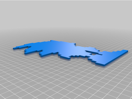 pixel sonic hedgehog bukkakith 3d print model - Mito3D