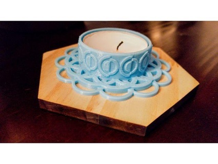 qualcosa blu tè candela titolare supporto quarkhaven 3d print model - Mito3D