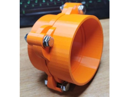 100mm vakum hortum bükülme bağlayıcı selam 3d print model - Mito3D